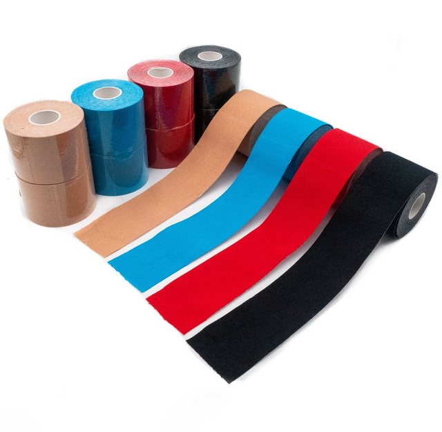 Axion Kinesiologie-Tape Kinesio-Tapes selbstklebend – Wasserfeste Tapes, 4 Farben (Set, 12-St) Physiotape, Sporttape Bandage, für Ihre Physiotherapie
