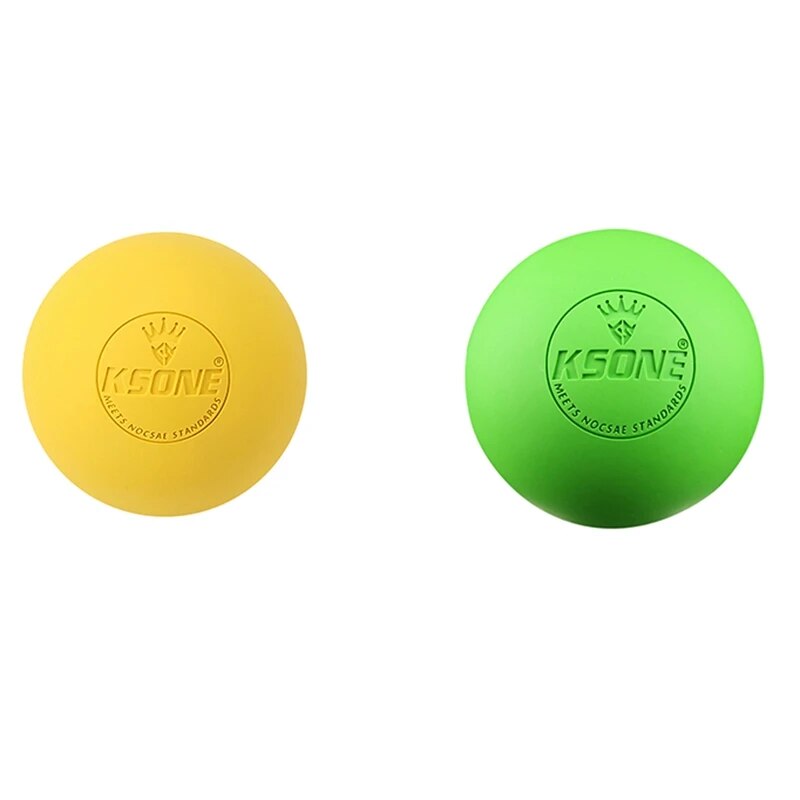 KSONE 2PCS Massage Ball 6.3Cm Fascia Ball Lacrosse Ball Yoga Muscle Relaxation Pain Relief Portable Physiotherapy Ball, 1 & 3
