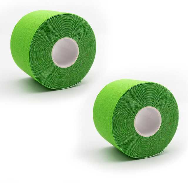 Axion Kinesiologie-Tape Kinesio-Tape – Wasserfestes Tape in grün je 500 x 5 cm, Physiotape (Set, 2-St) Sporttape Bandage, unterstützt Ihre Physiotherapie