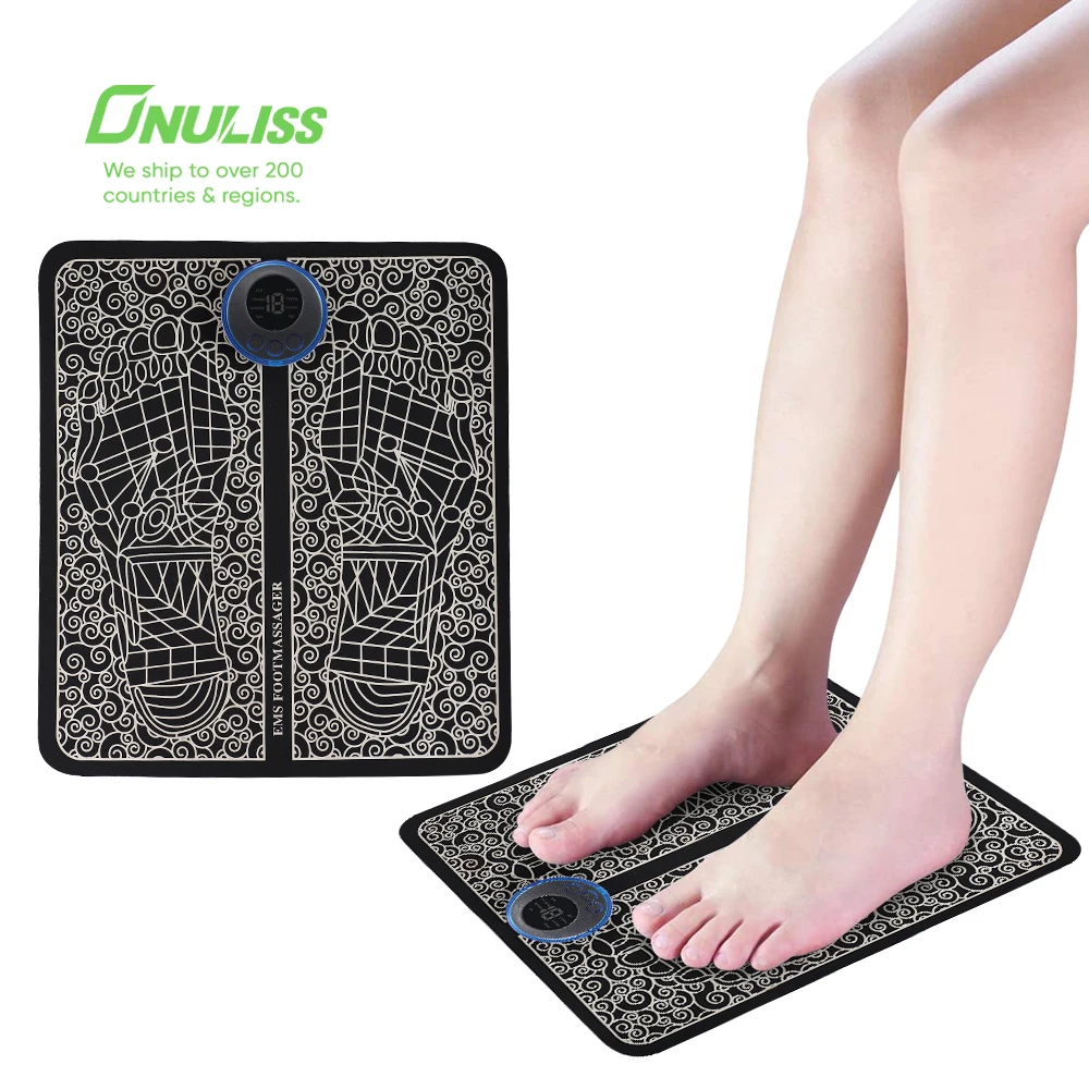 Custom Electric Wireless Feet Muscle Stimulator Physiotherapy Revitalizing Pedicure Tens Vibrate Ems Foot Massager Mat