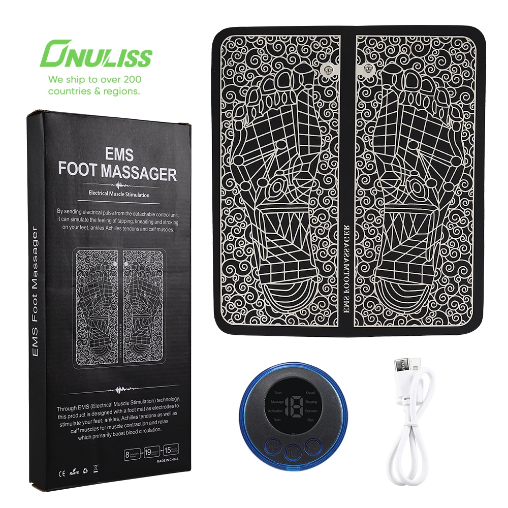 New Physiotherapy Foldable Electric Ems Foot Massage Pad Muscle Acupoints Stimulator Ems Bioelectric Acupoints Massager Mat