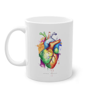 Printify LIMITED: Rainbow Herz Tasse | Premium Keramik – 11oz / White / Glossy