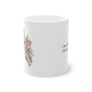 Printify Blumen Lunge Tasse – 11oz / White / Glossy