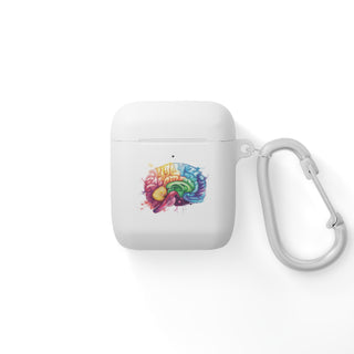 Printify AirPods Case | Gehirn Rainbow – Dein stylischer Schutz für unterwegs – AirPods Pro / White