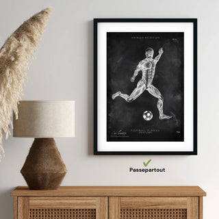 Animus Medicus Fußball Anatomie Poster – Chalkboard – A1