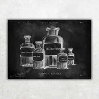 Animus Medicus Pharmazie Fläschchen Poster – Chalkboard – A1