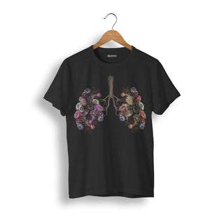 Animus Medicus T-Shirt mit Blumen Lunge – Bio Baumwolle – XXL